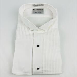 NWT Tuxedo Formal Attire Button Up White Dress Shirt Long Slv, XL3 17-17.5 32/33